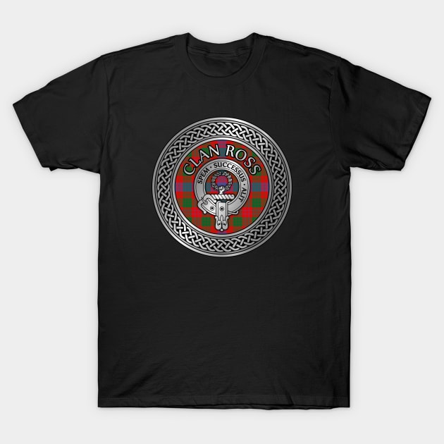 Clan Ross Crest & Tartan Knot T-Shirt by Taylor'd Designs